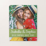 BFF Best friends trendy modern custom photo ジグソーパズル<br><div class="desc">Modern BFF photo puzzle featuring a trendy caption "Best Friends since" in white modern lettering. Easily customizable by adding your favorite photo and text by editing the template fields.</div>