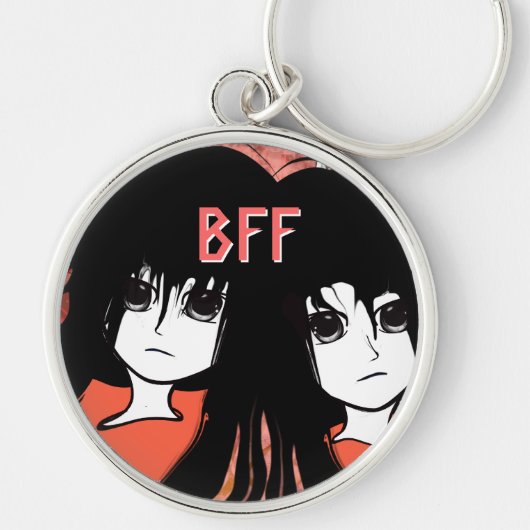 BFF Friend 最高の Forever Anime Twins キーホルダー (正面)
