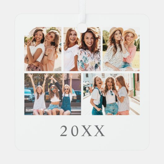 BFF Friends最高の写真クリスマス メタルオーナメント (裏面)