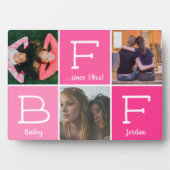 BFF Friends最高の Besties Pink 3-photo Collage フォトプラーク (正面)