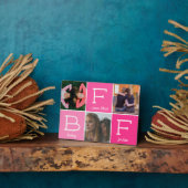 BFF Friends最高の Besties Pink 3-photo Collage フォトプラーク (側面)