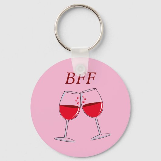 BFF Friends 最高の Foreverボタンキーリング キーホルダー (正面)