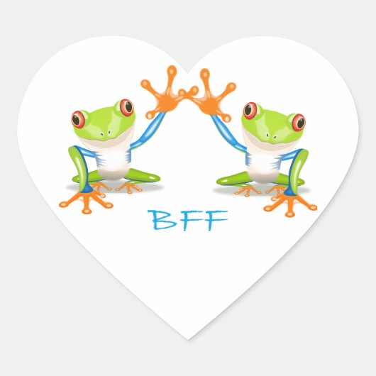 BFF Friends 最高の Forever Frogsハートシール ハートシール (正面)