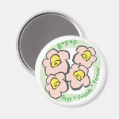 BFF Friends 最高の Forever Pinkの花 マグネット (正面/裏面)