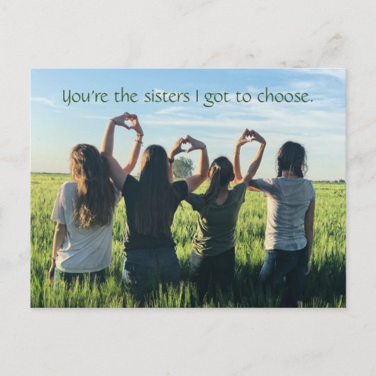 BFF | Friends 最高の Forever Sisters引用文 ポストカード (正面)