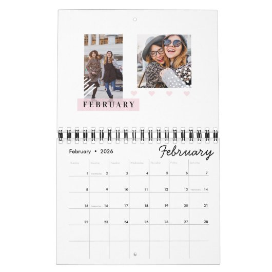 BFF Friends Forever最高の複モダン数写真 カレンダー (2月 2026)