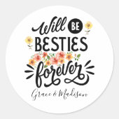 BFF Friends Forever Gift ラウンドシール (正面)