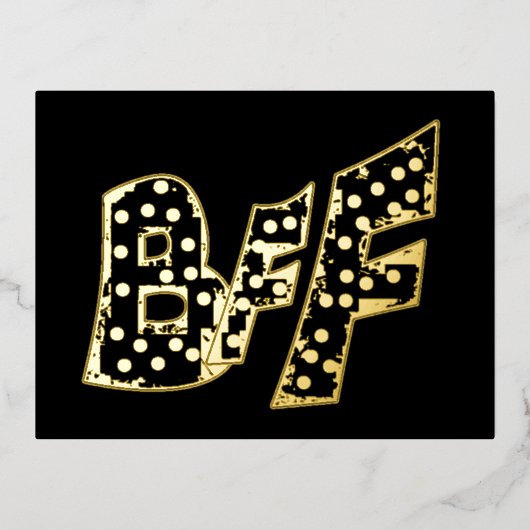 BFF Friendship Dots Gold Foilはがき 箔シーズンポストカード (正面)