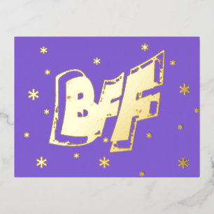 BFF Friendship Stars Gold Foilはがき 箔シーズンポストカード
