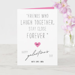 BFF Galentine's Day Pinkハートフォトコラージュ カード