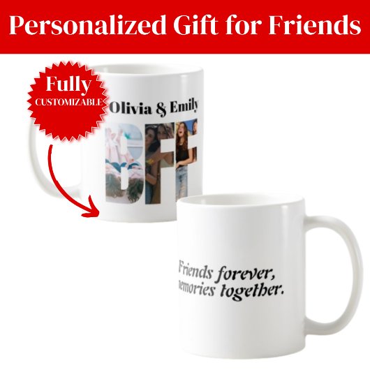 BFF Photo Coffee Mug – Personalized Gift コーヒーマグカップ