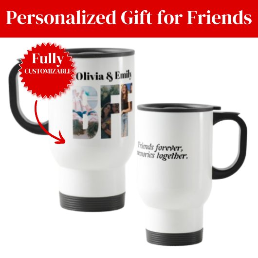 BFF Photo Travel Mug – Personalized Gift トラベルマグ