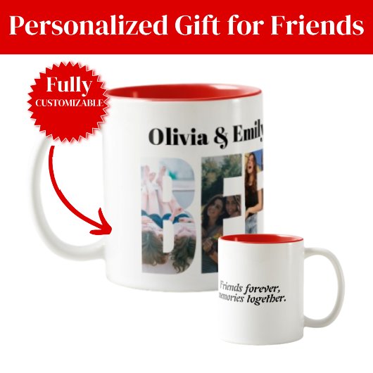 BFF Photo Two-Tone Mug – Personalized Gift ツートーンマグカップ