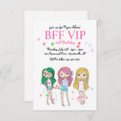 BFF VIPの誕生日のパーティの招待状 招待状 (正面/裏面)