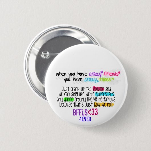 BFFLは1つの~Buttonを引用します 缶バッジ (正面&裏面)