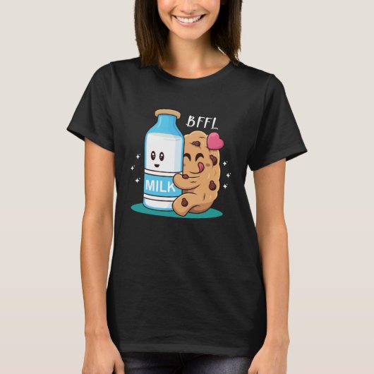 BFFL Best Friend 4 Life Biscuit Hugging Milk Love  Tシャツ (正面)