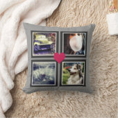 BFFsかわいいInstagramフォトコラージュとハート クッション (ブランケット)