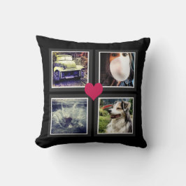 BFFsかわいいInstagramフォトコラージュとハート クッション