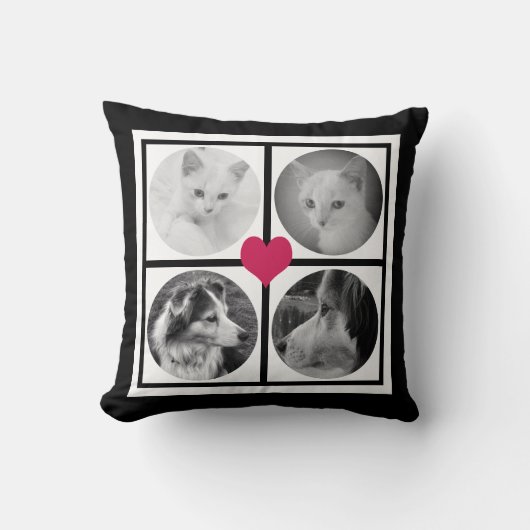 BFFsハートのかわいいInstagramの写真のコラージュ クッション (正面)