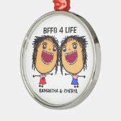 BFFS For Life Cartoon メタルオーナメント (左)