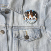 「BFF's」Sable、Tri Color、およびSableシェットランド・ シープドッグ 缶バッジ (インサイチュ)