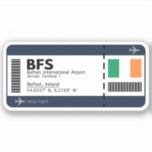 BFSベルファストボーディングパス – 空港チケット シール