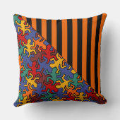 BGストライプパターン黒+ジェッコモザイク クッション (裏面)