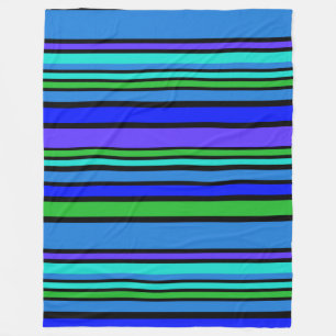 BGストライプパターンIV色+背景 フリースブランケット