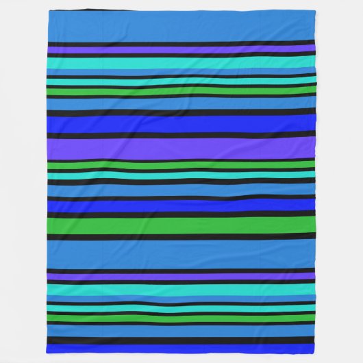 BGストライプパターンIV色+背景 フリースブランケット (正面)