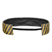 BGストライプ金ゴールドのパターン黒+アイディア アスレチックヘッドバンド (裏面)