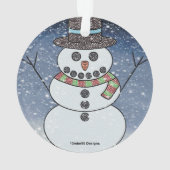 BG付き雪だるま - アクリルオーナメント オーナメント (裏面)