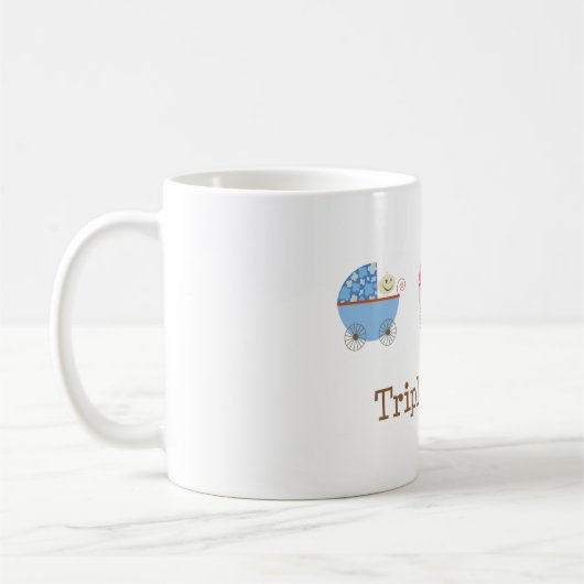 BGBの乳母車の三重項のお母さんのマグ コーヒーマグカップ (左)