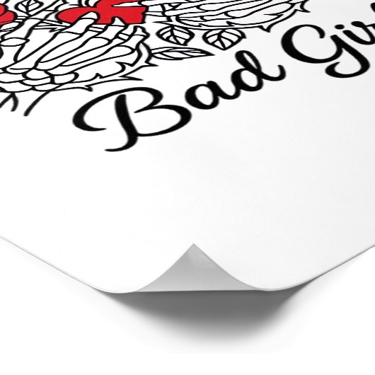 BgmバートガールIIクラシック – スケルトンハートハンド ポスター (角)