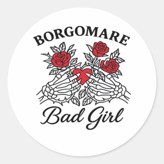 BgmバートガールIIクラシック – スケルトンハートハンド ラウンドシール (正面)