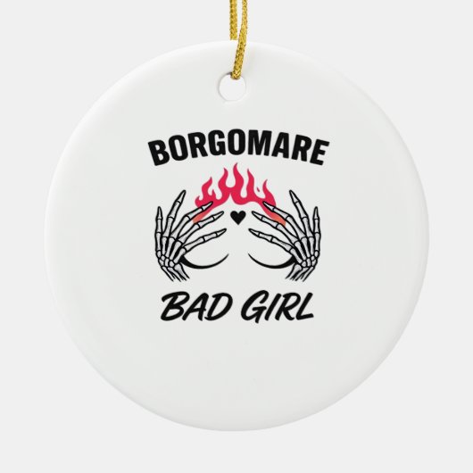 BgmバートガールII – スケルトンハートハンド セラミックオーナメント (正面)