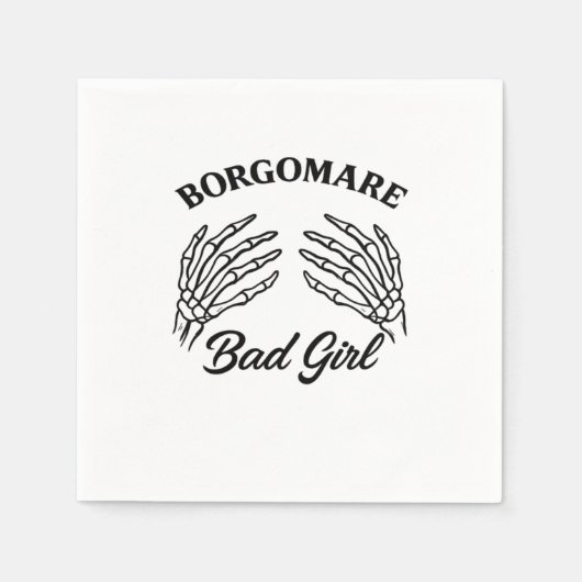 Bgm Bad Girl – スケルトンハートハンド スタンダードカクテルナプキン (正面)