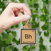 Bh - Basset Hound Chemistry Element Symbol Dog Tee キーホルダー (手)