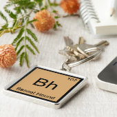 Bh - Basset Hound Chemistry Element Symbol Dog Tee キーホルダー (側面)