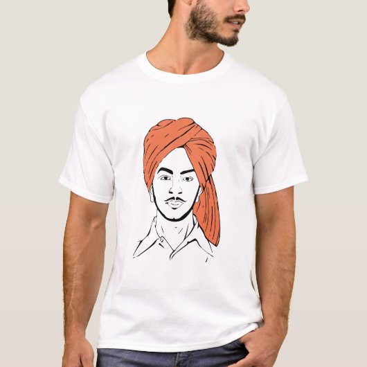 Bhagat Singhパンジャブ人のインドの英雄の自由の戦い Tシャツ (正面)