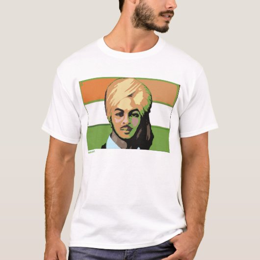 Bhagat Singh: 革命的な英雄 Tシャツ (正面)