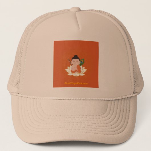 BhaktiYogaMonkロゴ入りトラッカーズハット キャップ (正面)
