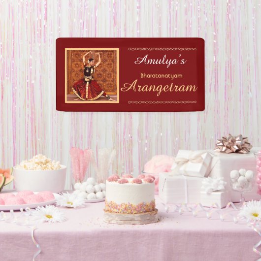 Bharatanatyam Arangetramビニールバナー， 61cm x 30cm 横断幕 (パーティー)