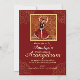 Bharatanatyam Arangetram招待状と写真 招待状