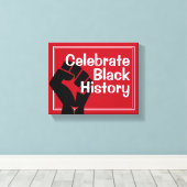 BHM赤やる気を起こさせる色 |黒祝史 キャンバスプリント (インサイチュ (ウッドフロア))