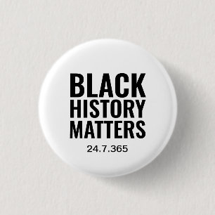 BHM ブラック・ヒストリ問題24.7.365 白 缶バッジ