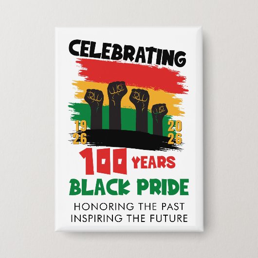 BHM 100 Years Celebrate Black History Month 缶バッジ (正面)