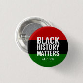 BHM | BLACK HISTORY MATTERS 24.7.365 | BLM 缶バッジ (正面&裏面)