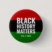 BHM | BLACK HISTORY MATTERS 24.7.365 | BLM 缶バッジ (正面)