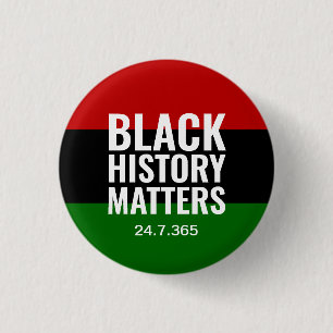 BHM BLACK HISTORY MATTERS 24.7.365 BLM 缶バッジ