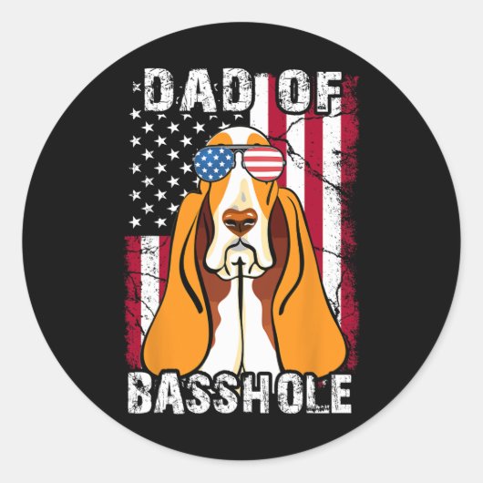 Bhole犬のパパ 父の日ギフト 7月4日  ラウンドシール (正面)